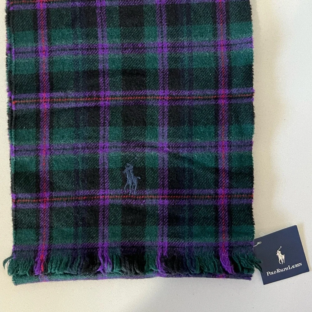 Polo by Ralph Lauren Italian Wool Plaid Muffler Scarf